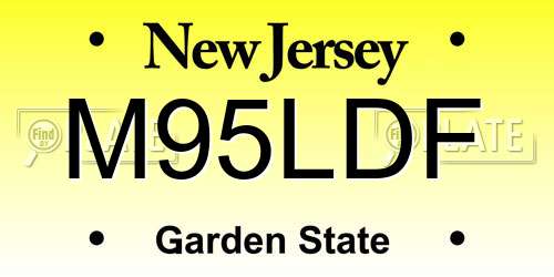 M95LDF New Jersey License Plate