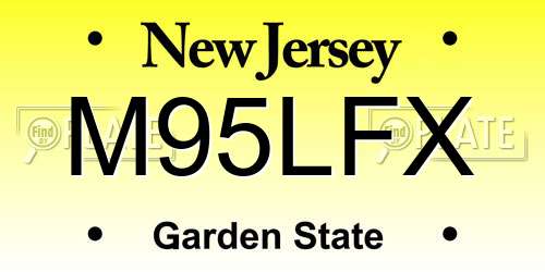 M95LFX New Jersey License Plate