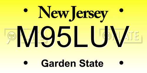 M95LUV New Jersey License Plate