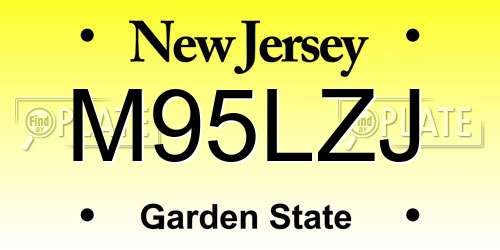 M95LZJ New Jersey License Plate