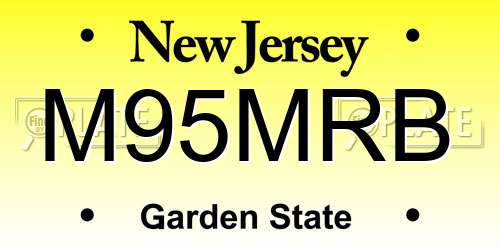 M95MRB New Jersey License Plate