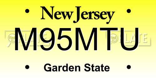 M95MTU New Jersey License Plate