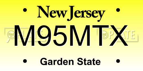 M95MTX New Jersey License Plate