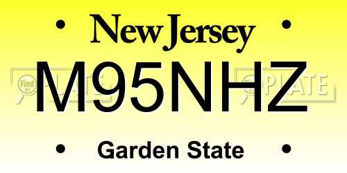 M95NHZ New Jersey License Plate