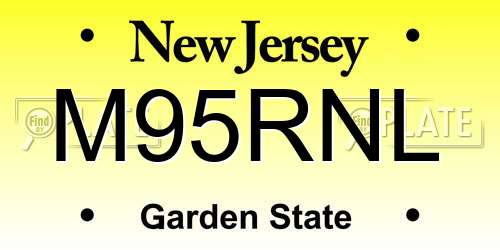 M95RNL New Jersey License Plate