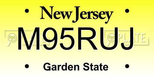 M95RUJ New Jersey License Plate