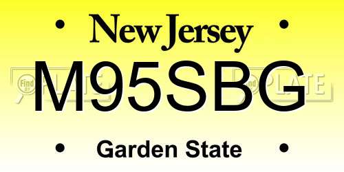 M95SBG New Jersey License Plate