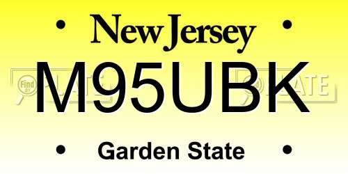 M95UBK New Jersey License Plate