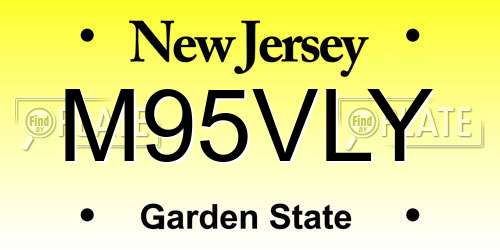 M95VLY New Jersey License Plate