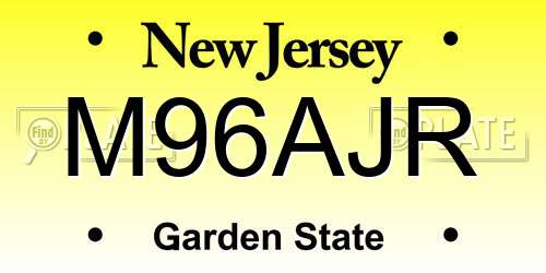 M96AJR New Jersey License Plate
