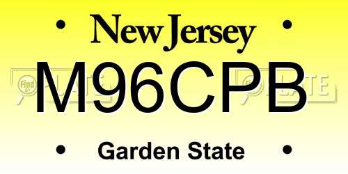 M96CPB New Jersey License Plate