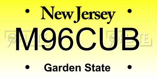 M96CUB New Jersey License Plate
