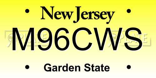 M96CWS New Jersey License Plate