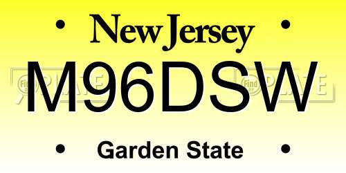 M96DSW New Jersey License Plate