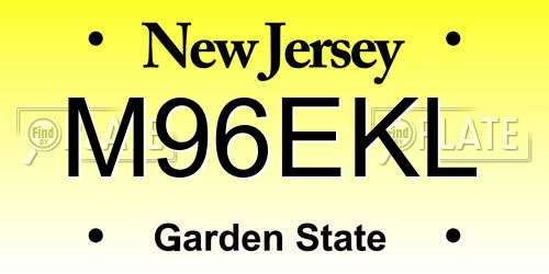 M96EKL New Jersey License Plate
