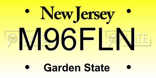 M96FLN New Jersey License Plate