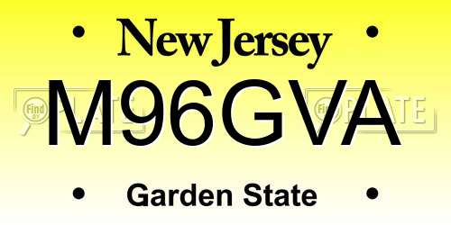 M96GVA New Jersey License Plate