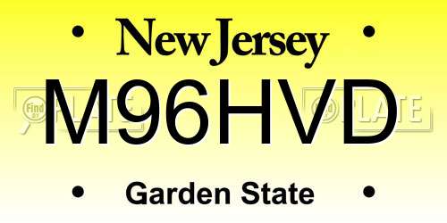 M96HVD New Jersey License Plate