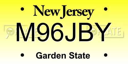 M96JBY New Jersey License Plate