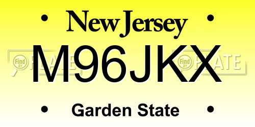 M96JKX New Jersey License Plate