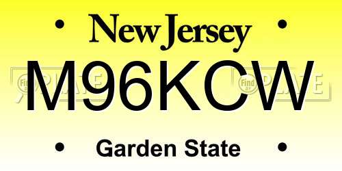 M96KCW New Jersey License Plate