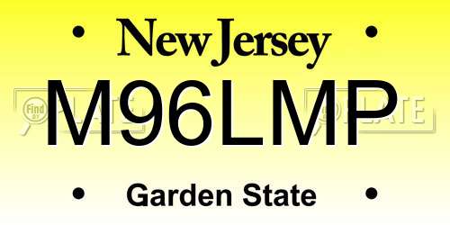 M96LMP New Jersey License Plate