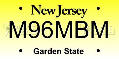 M96MBM New Jersey License Plate