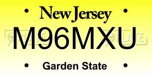 M96MXU New Jersey License Plate