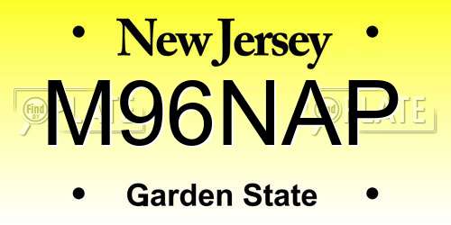 M96NAP New Jersey License Plate