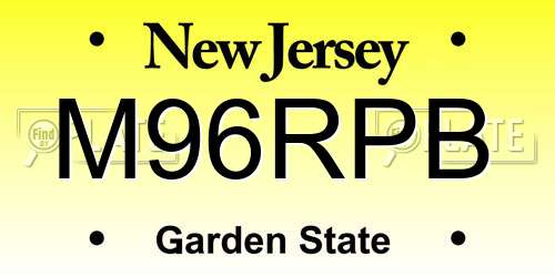 M96RPB New Jersey License Plate