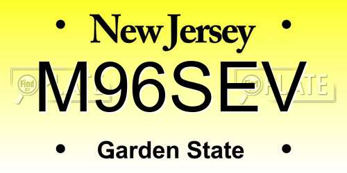 M96SEV New Jersey License Plate