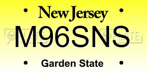 M96SNS New Jersey License Plate