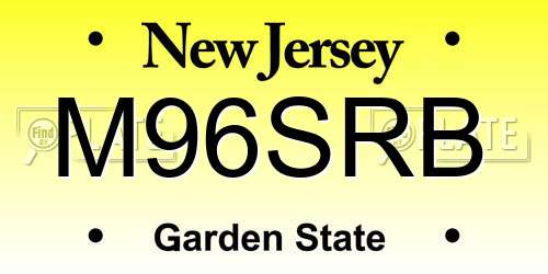 M96SRB New Jersey License Plate