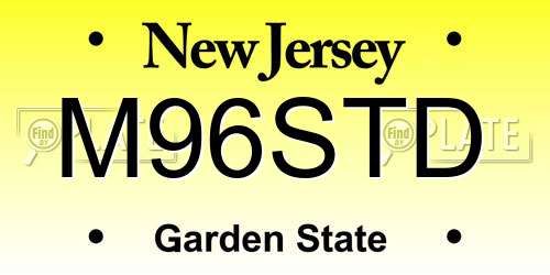 M96STD New Jersey License Plate