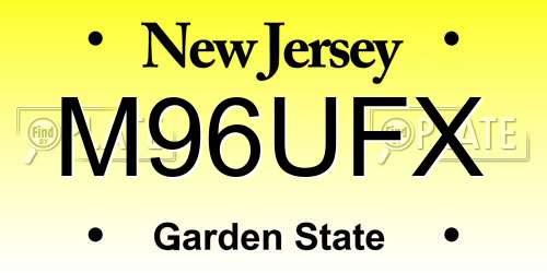 M96UFX New Jersey License Plate