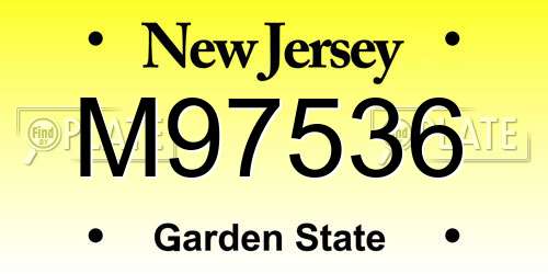 M97536 New Jersey License Plate