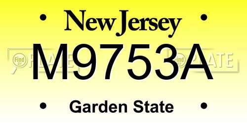 M9753A New Jersey License Plate