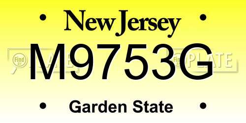 M9753G New Jersey License Plate