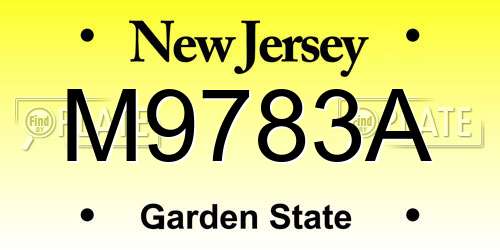M9783A New Jersey License Plate