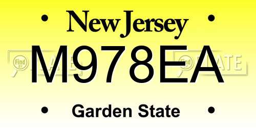 M978EA New Jersey License Plate