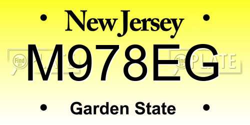 M978EG New Jersey License Plate