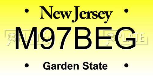 M97BEG New Jersey License Plate
