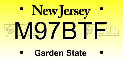 M97BTF New Jersey License Plate
