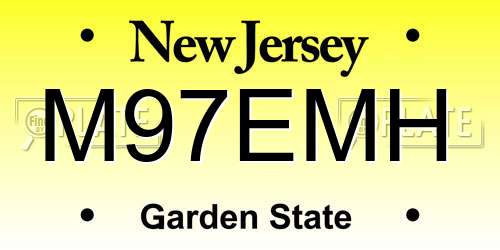 M97EMH New Jersey License Plate