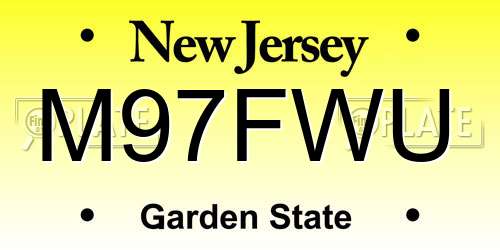 M97FWU New Jersey License Plate