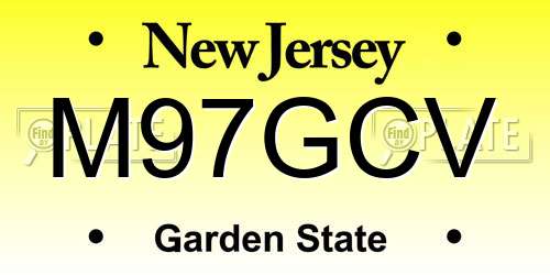 M97GCV New Jersey License Plate