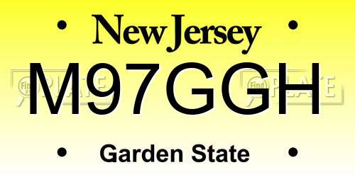 M97GGH New Jersey License Plate