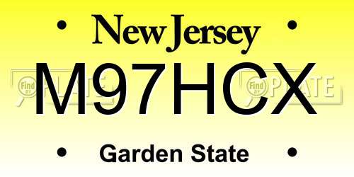 M97HCX New Jersey License Plate