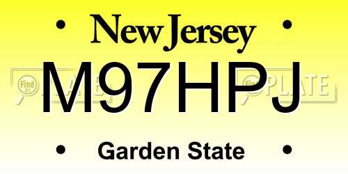 M97HPJ New Jersey License Plate