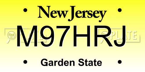 M97HRJ New Jersey License Plate